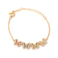 Gold Plated Pavé Butterfly Charm Bracelet