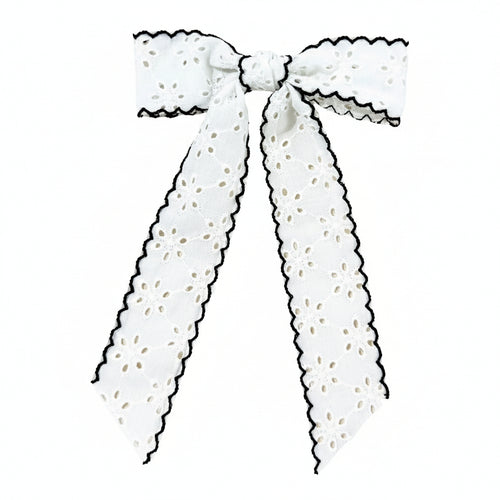 Girls Floral Lace Hairbows With Trim