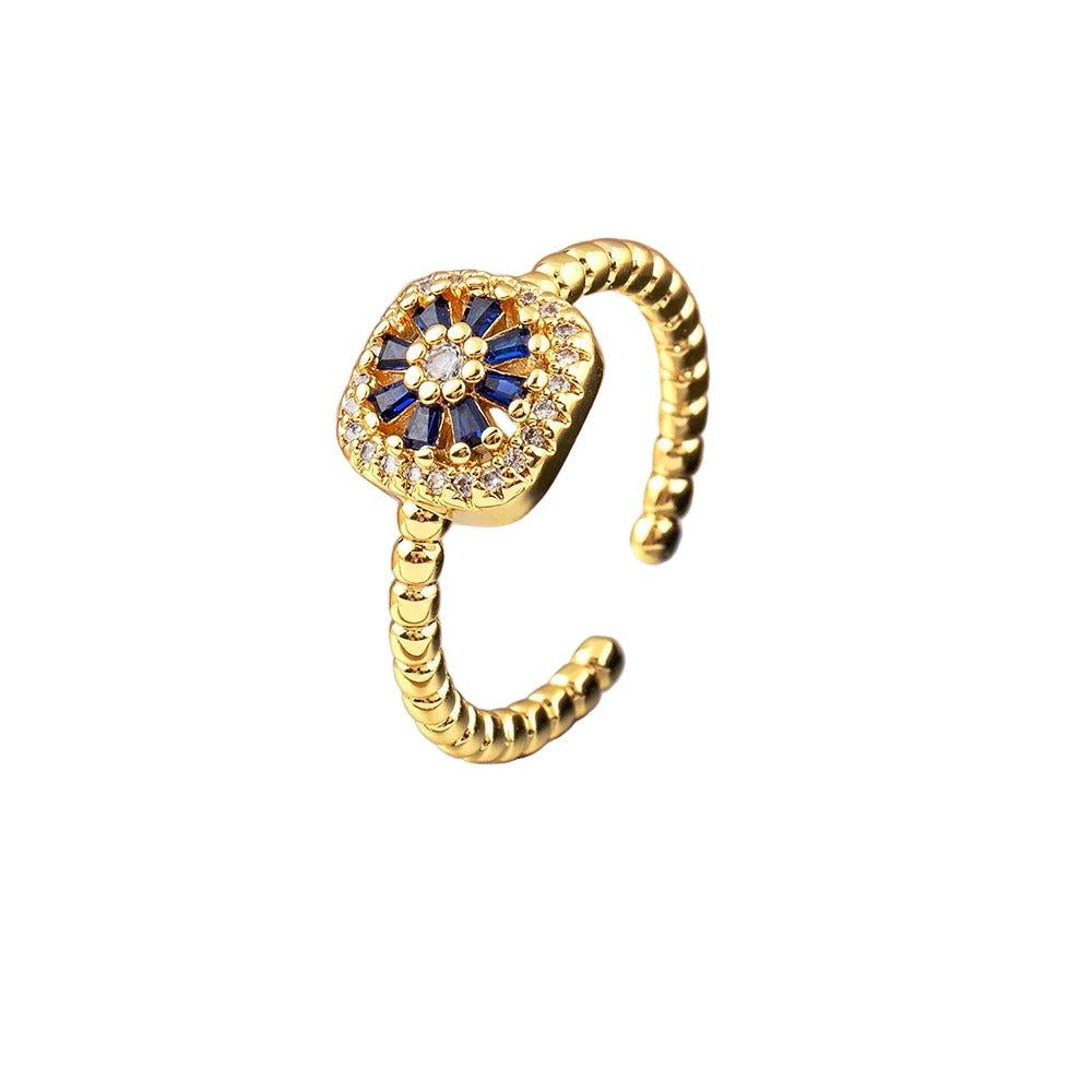 Sunburst Marquise Ladies Adjustable Ring