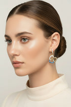 Ladies Pave Infinity Three Prong Earrings