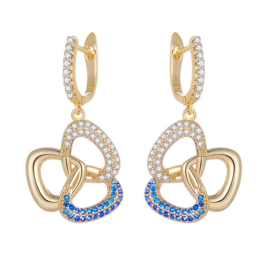 Ladies Pave Infinity Three Prong Earrings