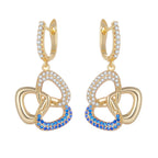 Ladies Pave Infinity Three Prong Earrings