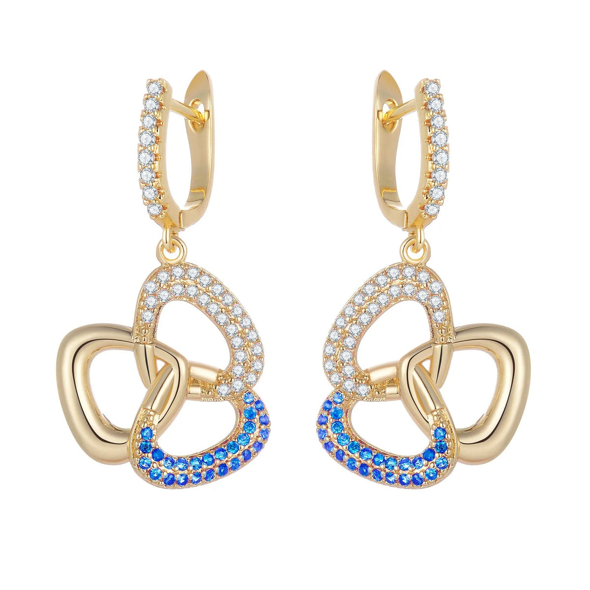 Ladies Pave Infinity Three Prong Earrings