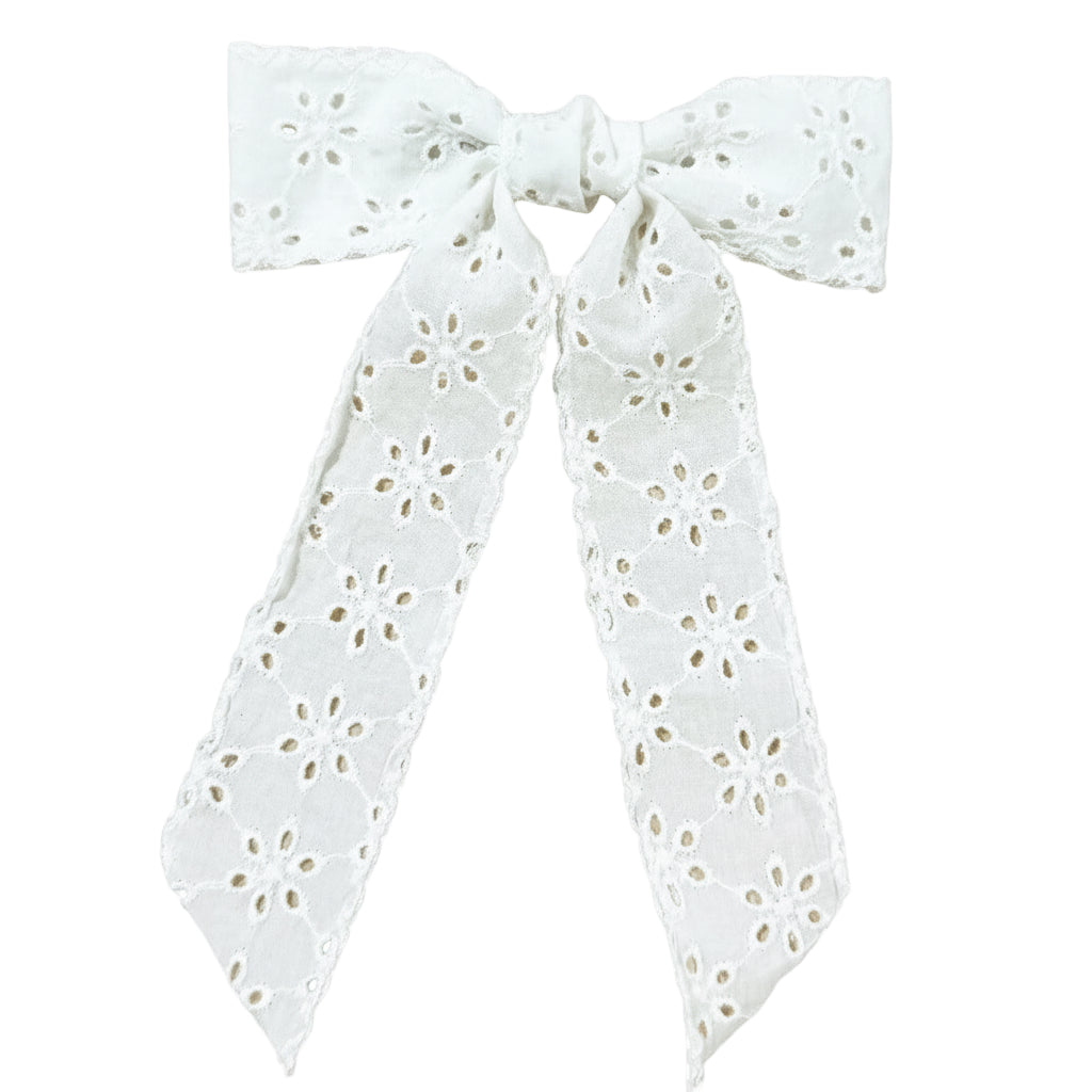 Girls Floral Lace Hairbows With Trim