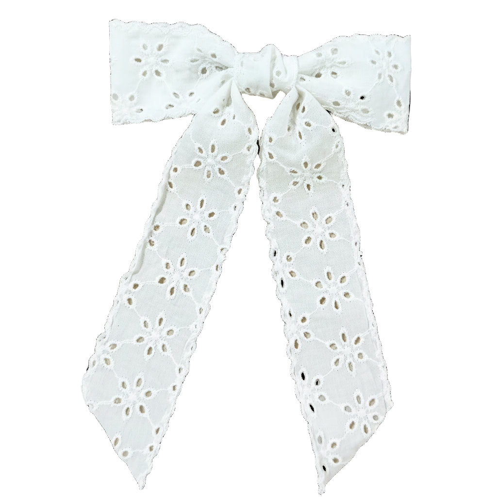 Girls Floral Lace Hairbows With Trim