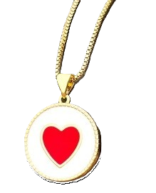 Girls White Heart Pendant Necklace
