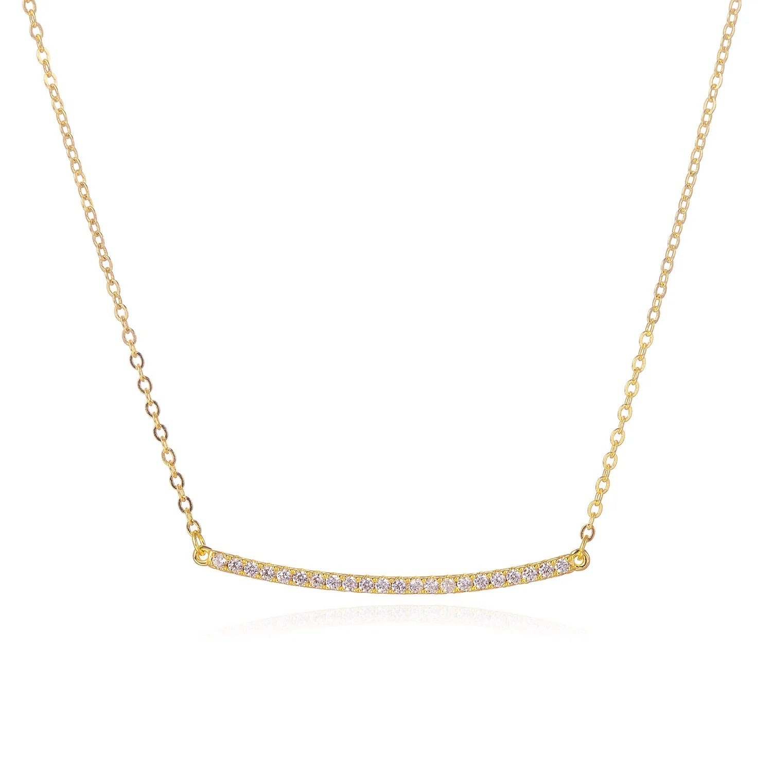 Ladies Pave Bar Necklace