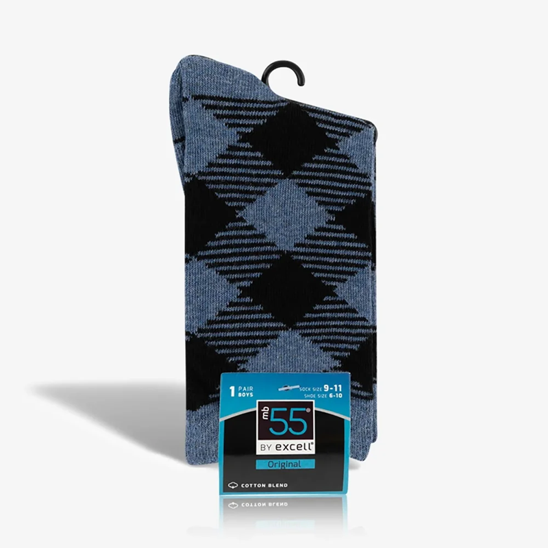 Boys Diamond Checked Socks- 9-11 only