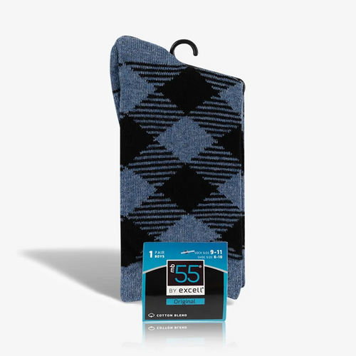 Boys Diamond Checked Socks- 9-11 only
