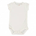 Harti Ribbed Short Sleeve Baby Onesie Off White