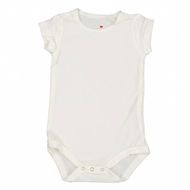 Harti Ribbed Short Sleeve Baby Onesie Off White