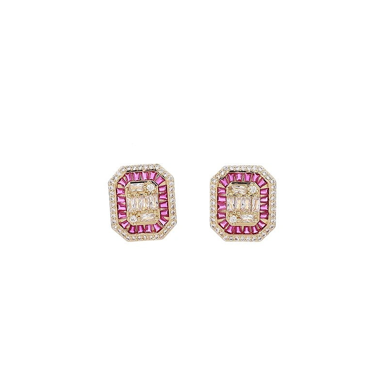 Crystal Stone Stud Earrings