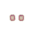 Crystal Stone Stud Earrings