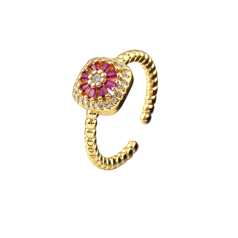 Sunburst Marquise Ladies Adjustable Ring