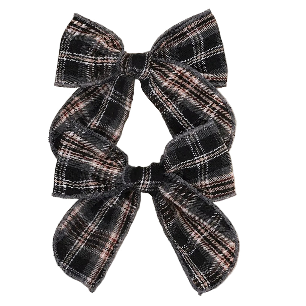 TH Plaid HairBow Short pack of 2