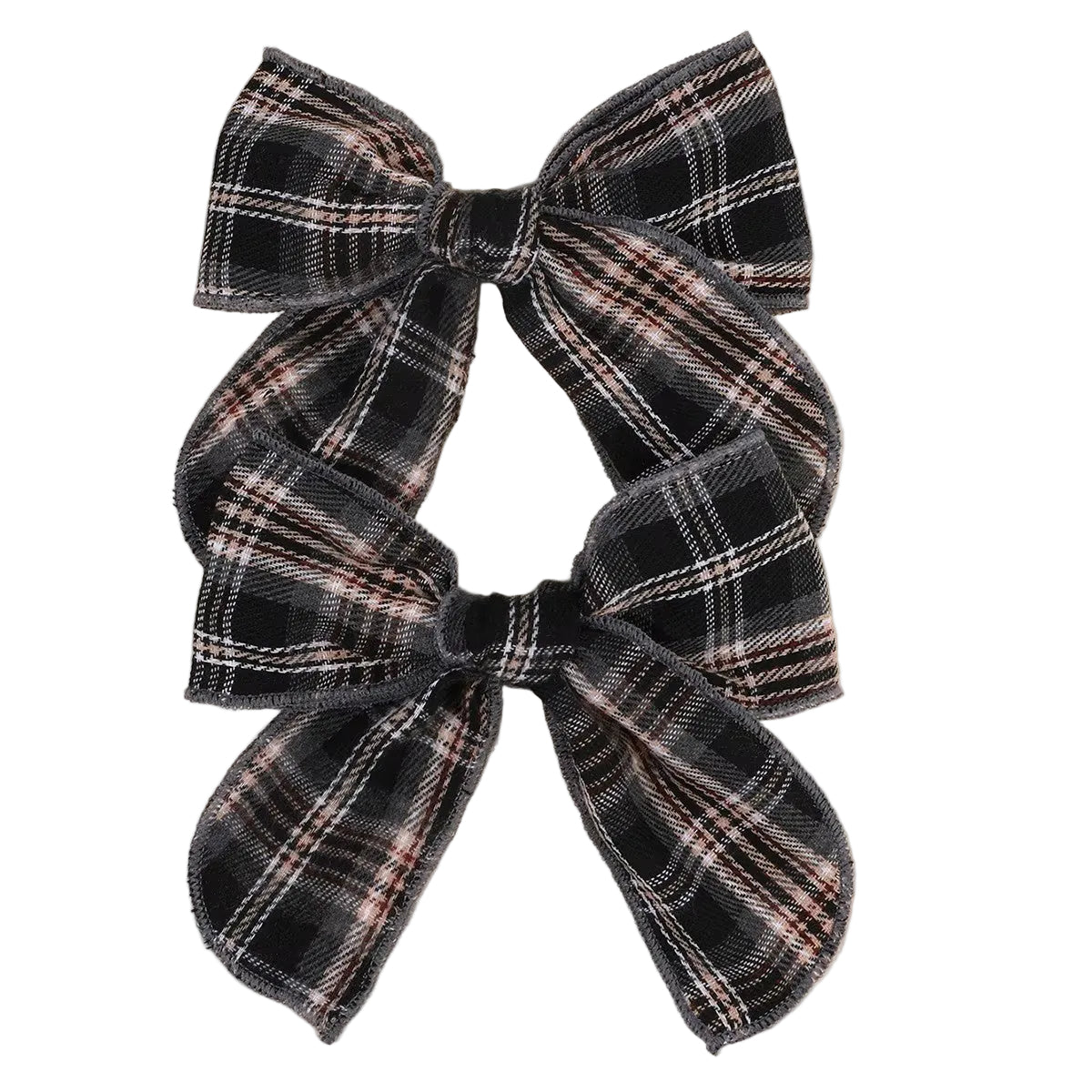 TH Plaid HairBow Short pack of 2