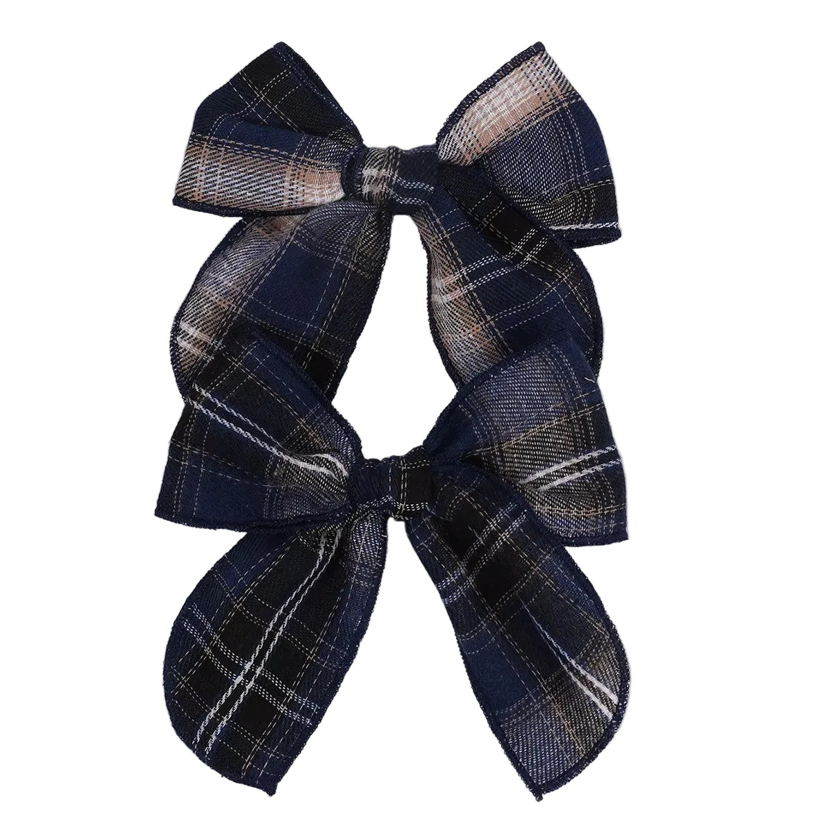 TH Plaid HairBow Short pack of 2
