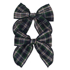TH Plaid HairBow Short pack of 2