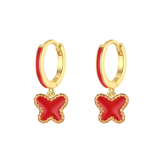 Girls Butterfly Huggies Earrings