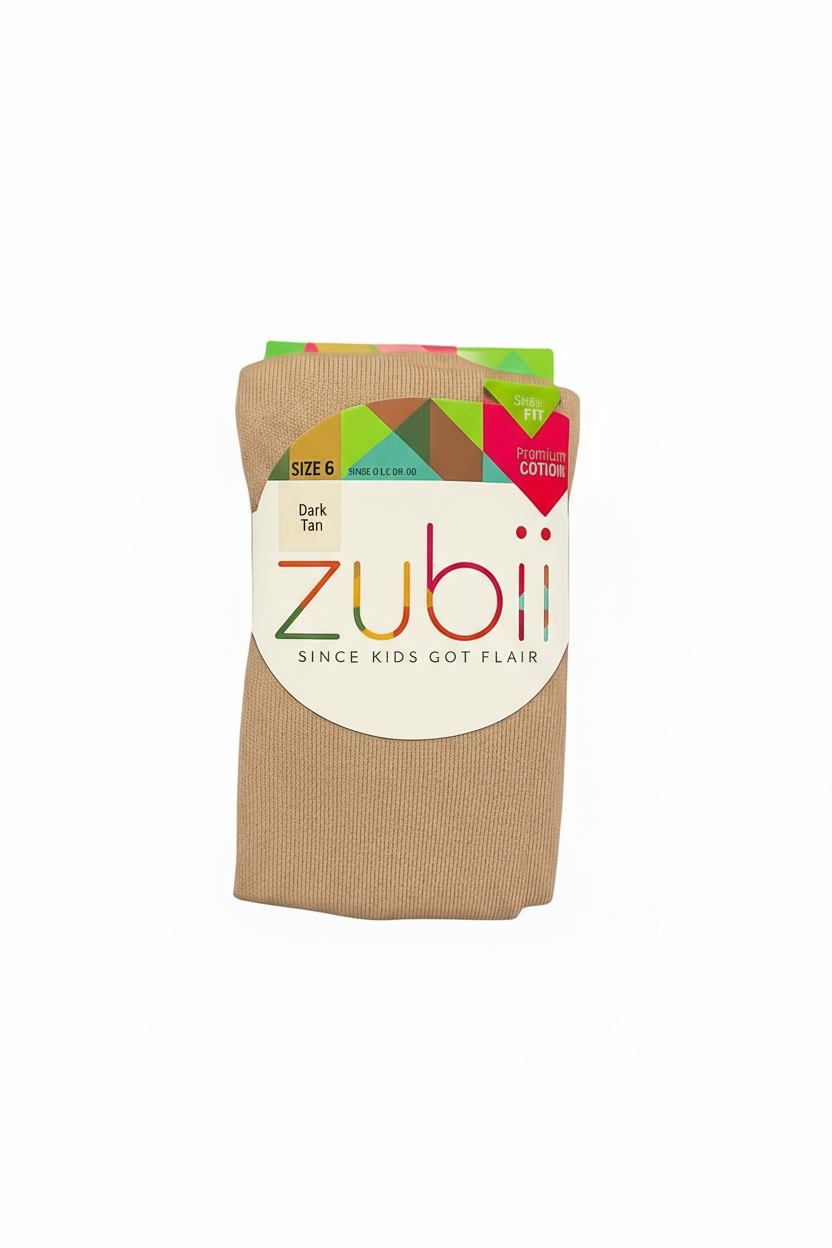 Zubii Flat Cotton Tights Dark Tan