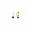 Hypolallergenic Stainless Steel Gemstone Huggies Heart Earrings