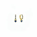 Hypolallergenic Stainless Steel Gemstone Huggies Heart Earrings
