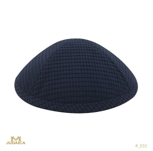 Squared Navy Velvet Kippa- 033