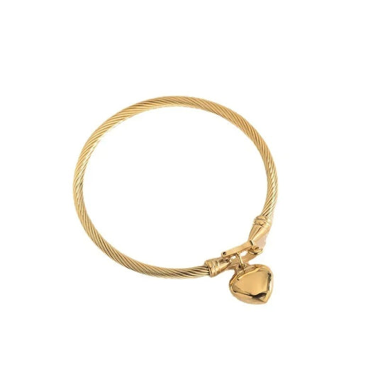 Twisted Cable Heart Bangle