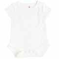 Harti Ribbed Short Sleeve Baby Onesie White