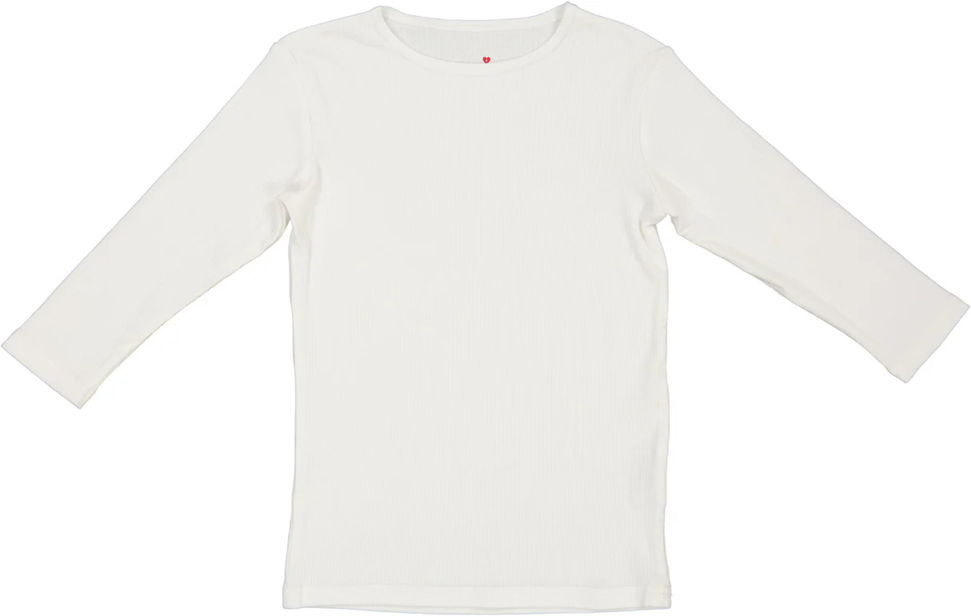 Harti Ribbed 3/4 Sleeve Shell